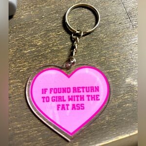 Crude Keychain - Fat‎ Ass - Pink Heart